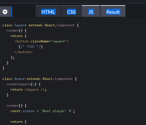 react tutorial screen shot